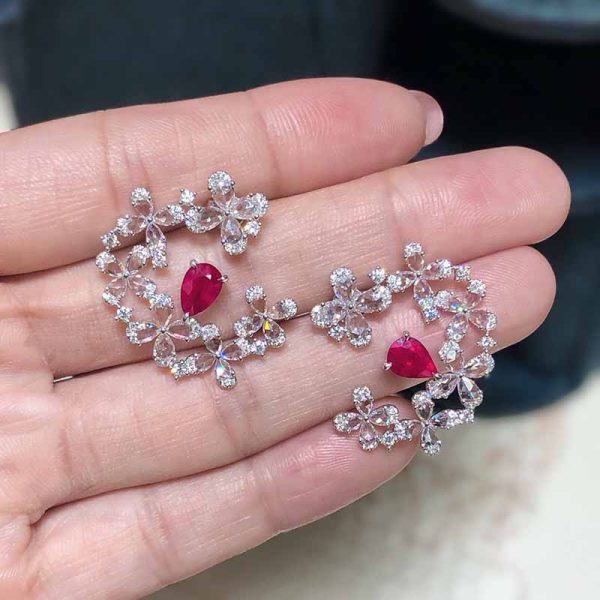 18K Gem Stone Earrings