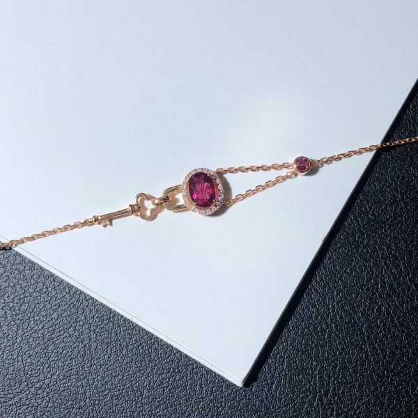 18K Rose Gold Tourmaline Bracelet BT001 - Image 4