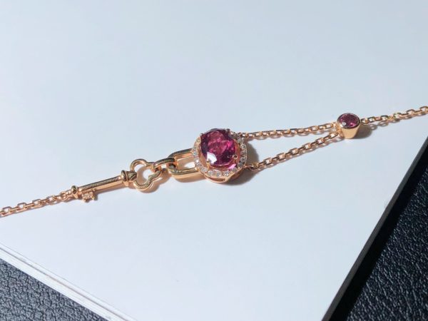 18K Rose Gold Tourmaline Bracelet BT001 - Image 3