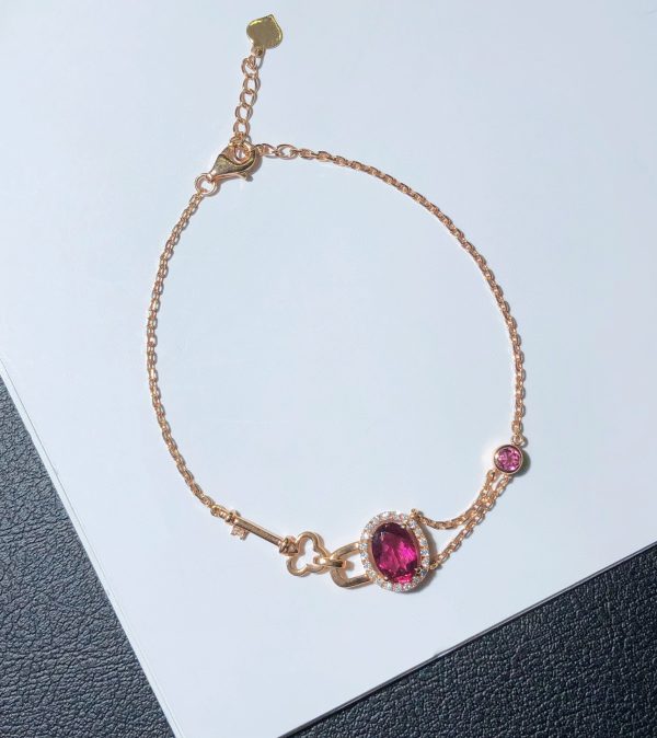 18K Rose Gold Tourmaline Bracelet BT001 - Image 2