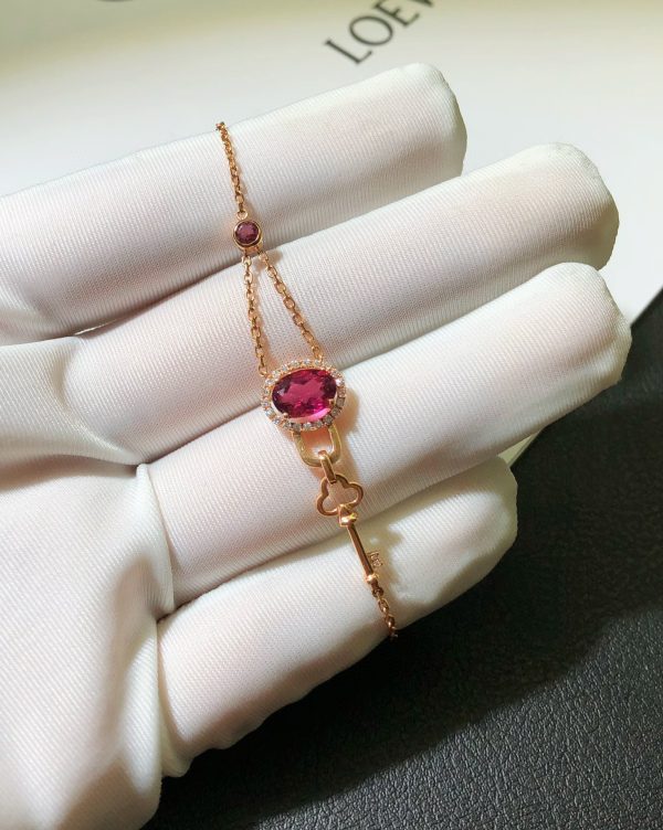 18K Rose Gold Tourmaline Bracelet BT001 - Image 5