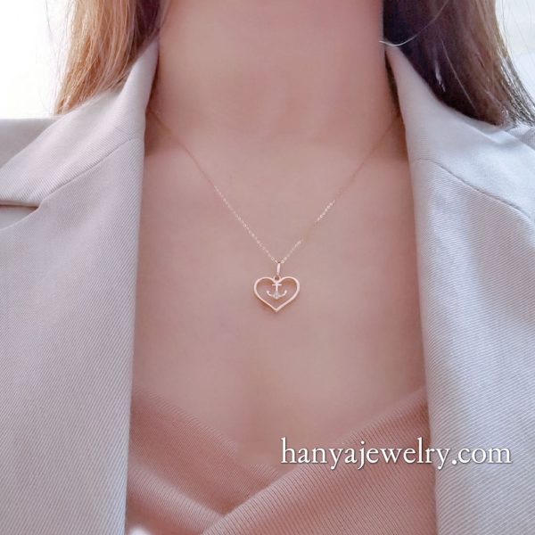 18K Rose Gold Natural Diamond Necklace