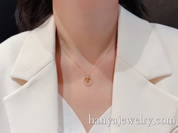 18K Gold Diamond Necklace Christmas Gift