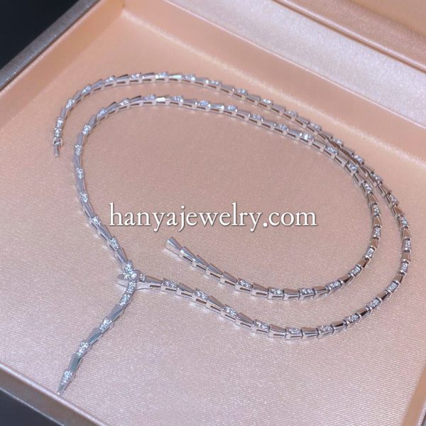 18K Luxury Full Diamond Snake Necklace - Image 5