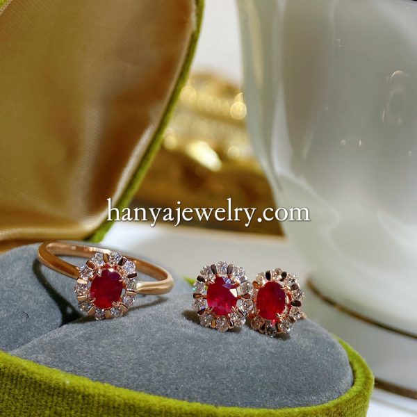 18K Gold New Ruby Diamond Ring - Image 4