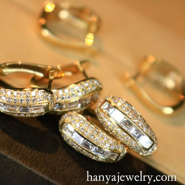 18K Vintage Diamond Earry Fine Jewellery - Image 6