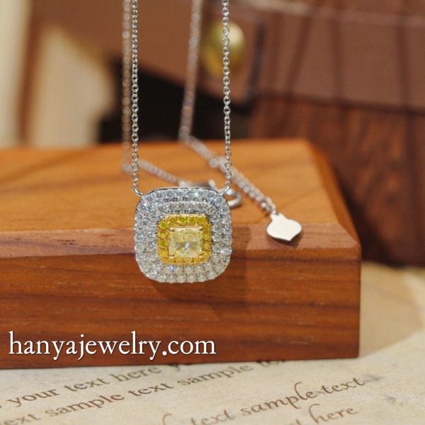 18K  Gold Yellow Diamond Classic Women Necklaces - Image 5