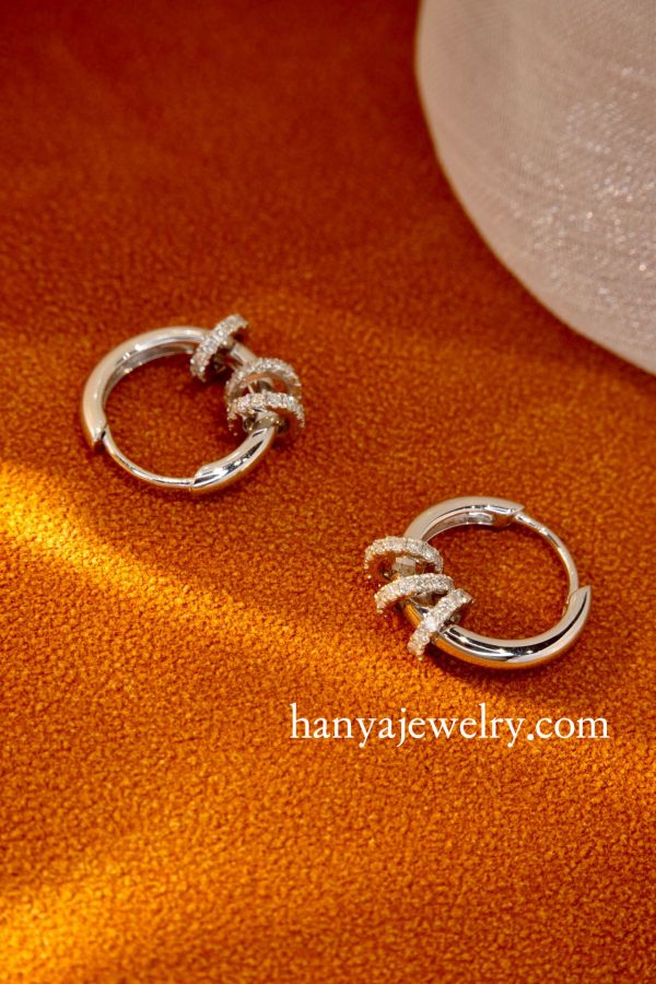 18K Gold Earrings For Girls Diamond - Image 7