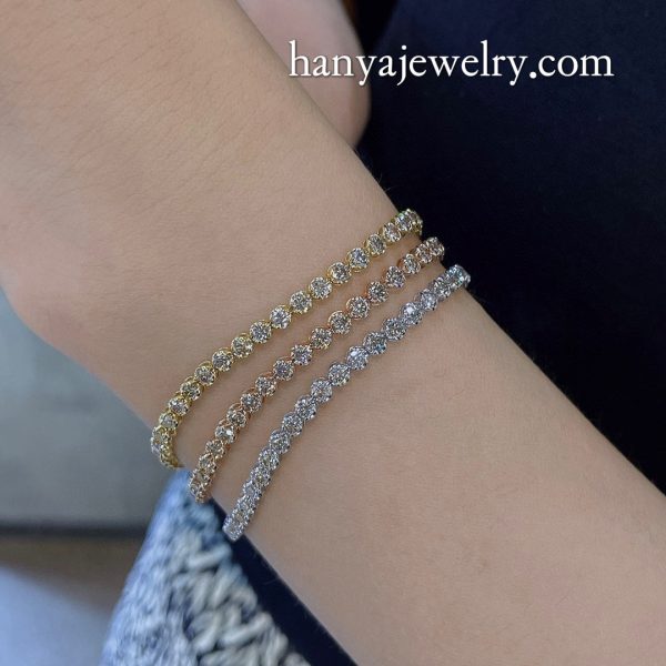 18K Gold Tennis Bracelet Full Diamond Luxurious