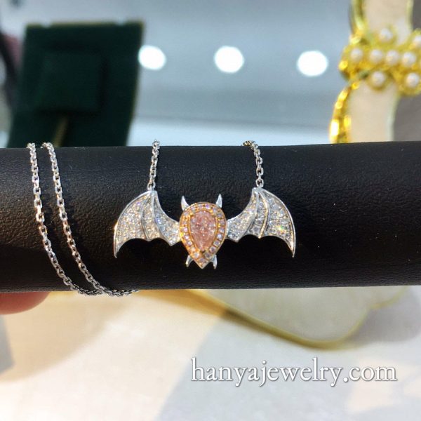 18K Golden Bat Series Pink Diamond Necklace - Image 5