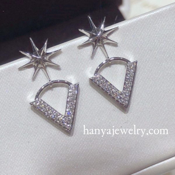 18K Gold Diamond Earrings Women Gift - Image 4