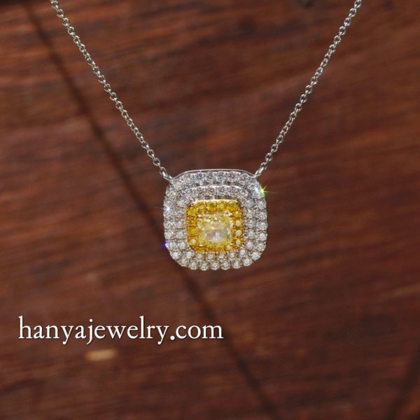 18K  Gold Yellow Diamond Classic Women Necklaces - Image 4