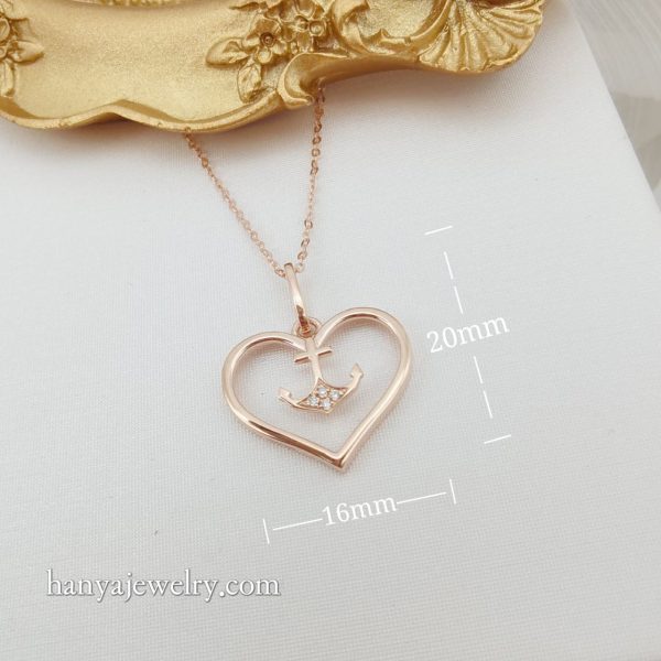 18K Rose Gold Natural Diamond Necklace - Image 5