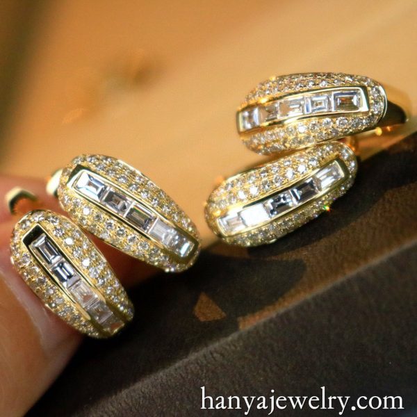 18K Vintage Diamond Earry Fine Jewellery - Image 5