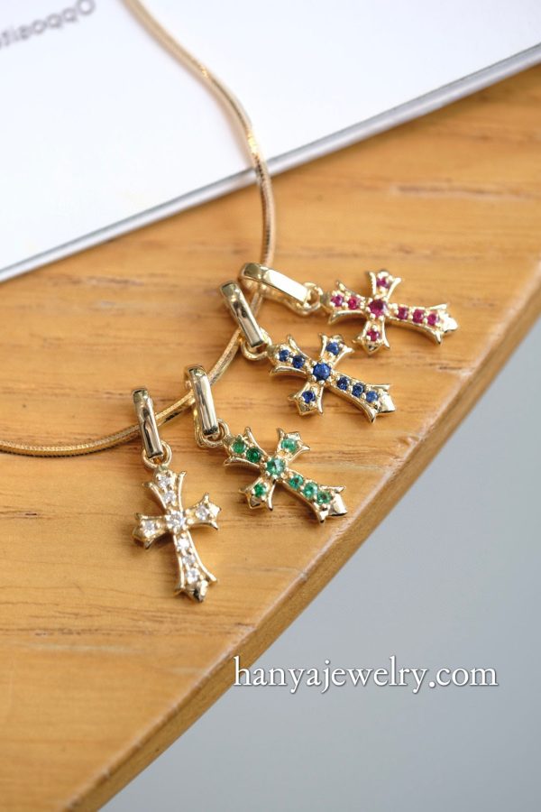 18k Gold Color Treasure Cross Pendants - Image 4