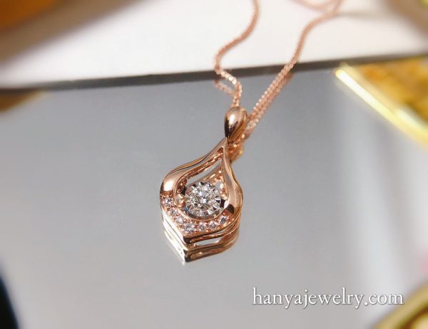 18K Rose Gold Smart Diamond Necklace Classic Design - Image 3