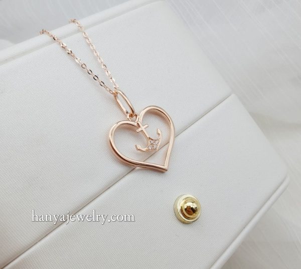 18K Rose Gold Natural Diamond Necklace - Image 4