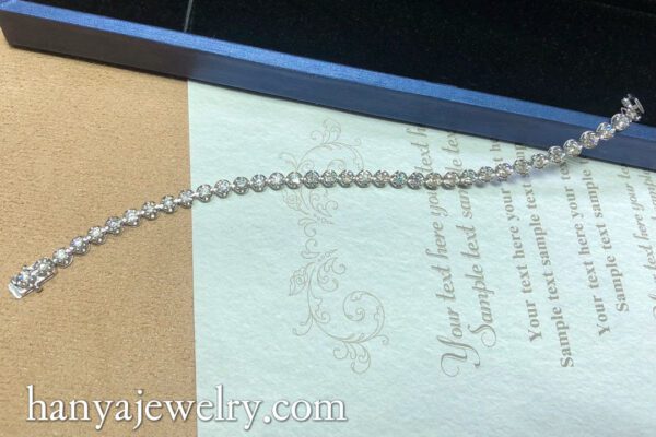 18K Gold Tennis Diamond Bracelet For Women - Image 4