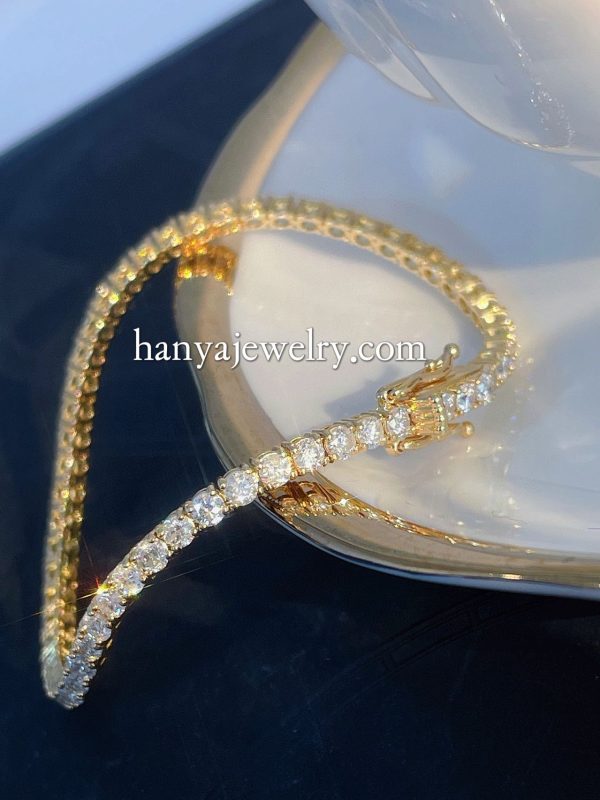 18K Tennis Diamond Bracelet On Sale - Image 5