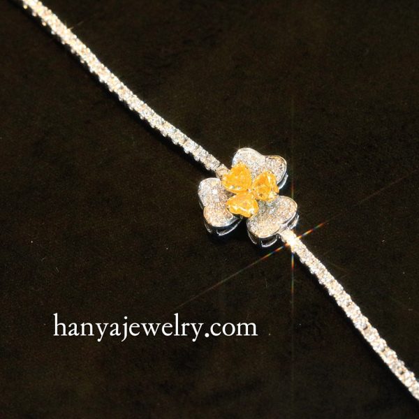 18K Gold Clover Diamond FG Bracelet - Image 3