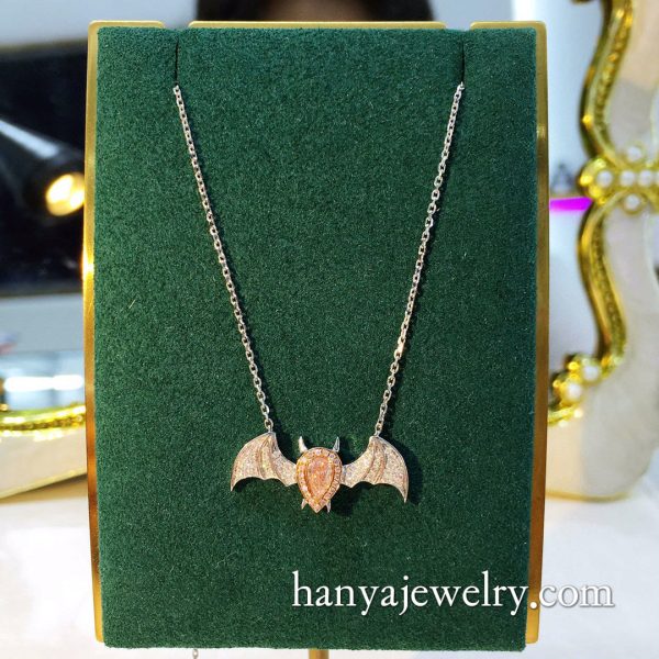 18K Golden Bat Series Pink Diamond Necklace - Image 3