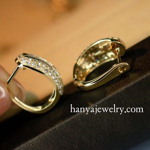 18K Vintage Diamond Earry Fine Jewellery - Image 4