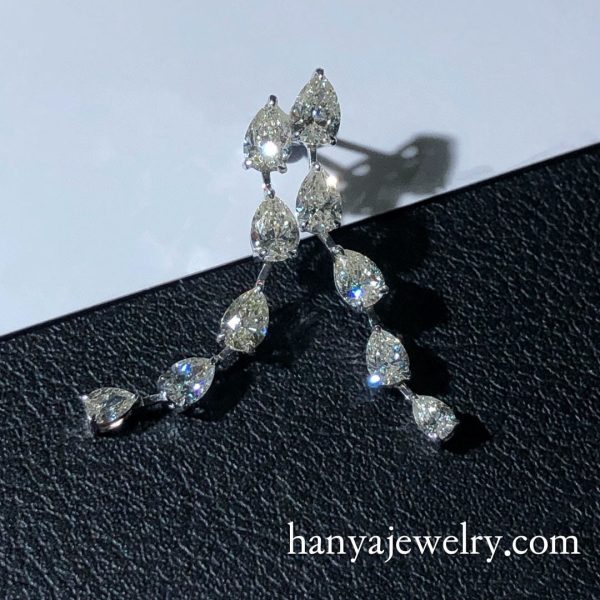 18k Gold Brilliant Diamond Earrings For Women Handmade Jewellery - Image 3