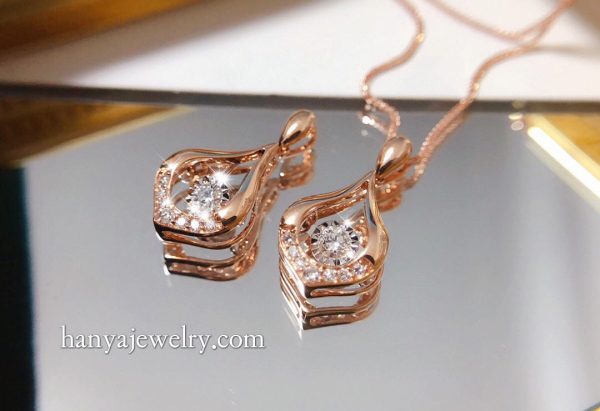 18K Rose Gold Smart Diamond Necklace Classic Design - Image 2