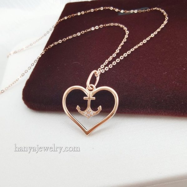 18K Rose Gold Natural Diamond Necklace - Image 3