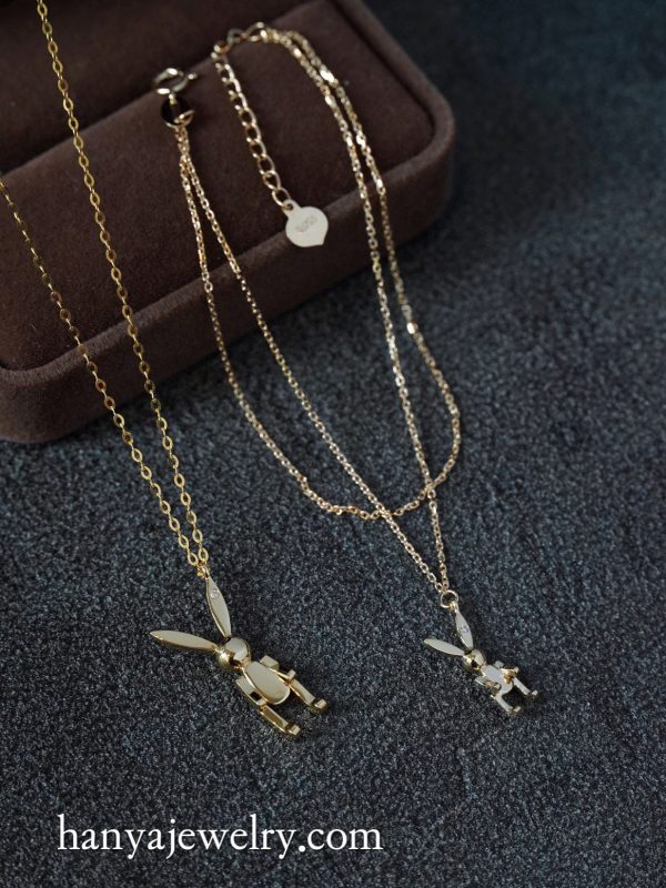 18K Gold Mechanical Rabbit Necklace - Image 4