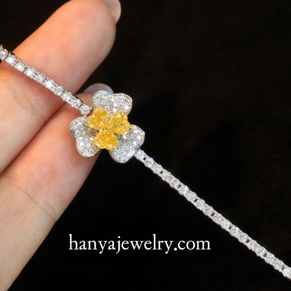 18K Gold Clover Diamond FG Bracelet - Image 2