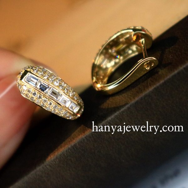 18K Vintage Diamond Earry Fine Jewellery - Image 3