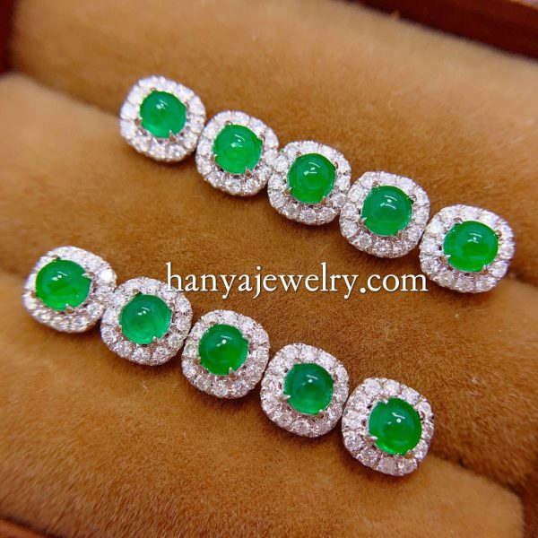 18K Classic Square Emerald Earrings - Image 3