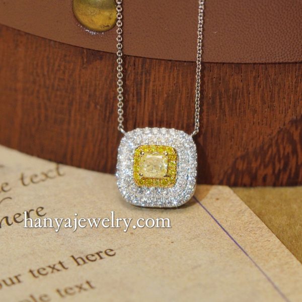 18K  Gold Yellow Diamond Classic Women Necklaces - Image 2