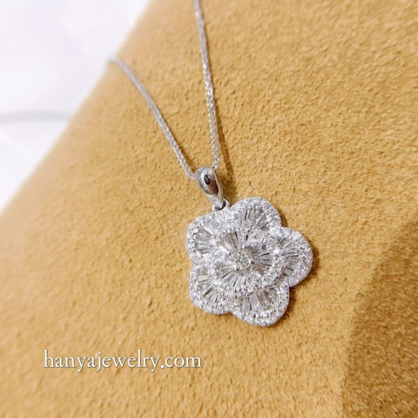 18K Gold Full Diamond Pendant Elegant Necklace - Image 2