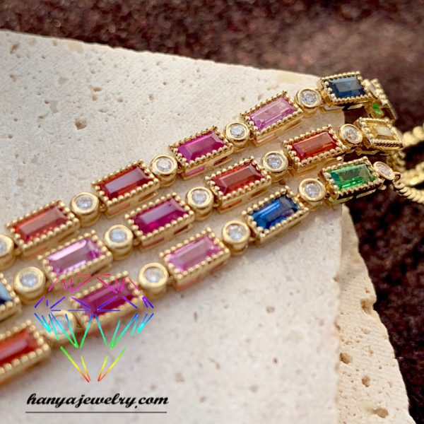 18k Gold Rainbow Gem Bracelet For Wholesale Now - Image 4