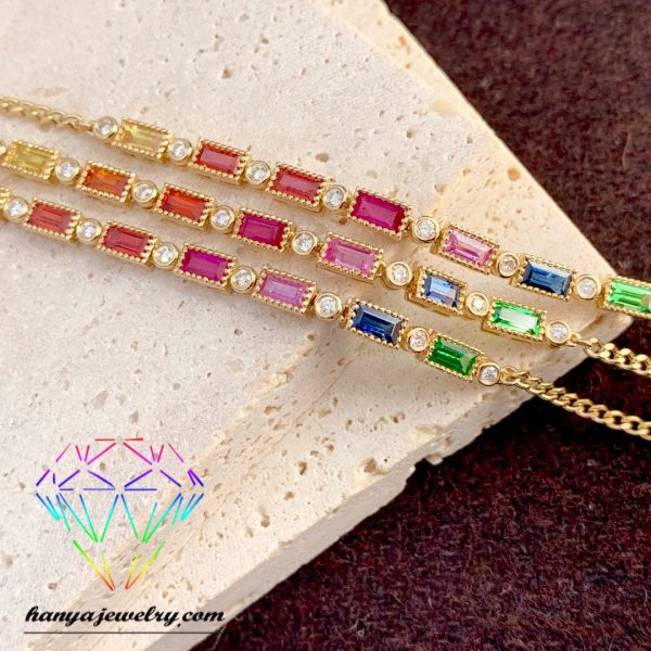 18k Gold Rainbow Gem Bracelet For Wholesale Now - Image 3