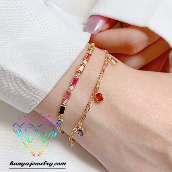 18k Gold Rainbow Gem Bracelet For Wholesale Now - Image 6