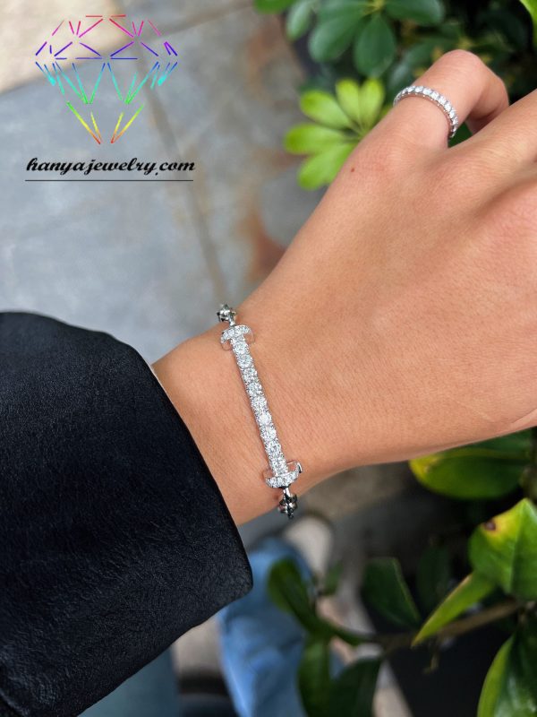 18k Premium Customized Natural Diamond Bracelet Smile - Image 6